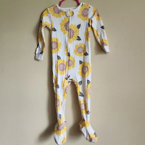 Carters - Sunflower Footed Pajamas Size 18 Months - Picture 2 of 7